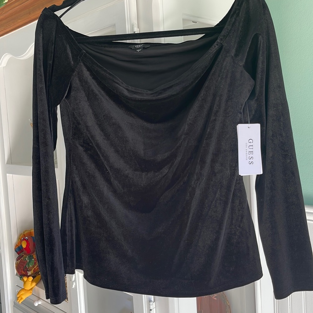 Guess Black Velvet top
